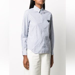 Come Des Garçons Play heart-patch striped shirt